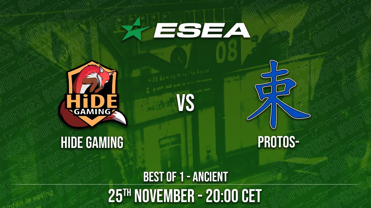 HiDEGamingOrg's tweet photo. We're facing Protos- in 2 hours' time in our next match in the @ESEA Open League

#GoFoxes 🦊 | #HiDE2021 https://t.co/s0Kx5h8OxW