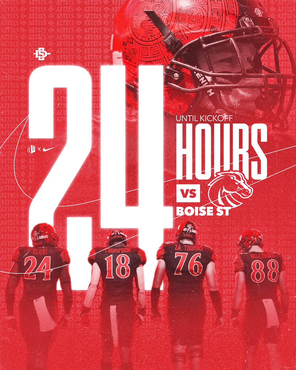 AztecFB's tweet photo. One day away. 

#BeatBS | #Win22 

Tickets: https://t.co/b0yeiDmdy1 https://t.co/7cHa0mrgW4