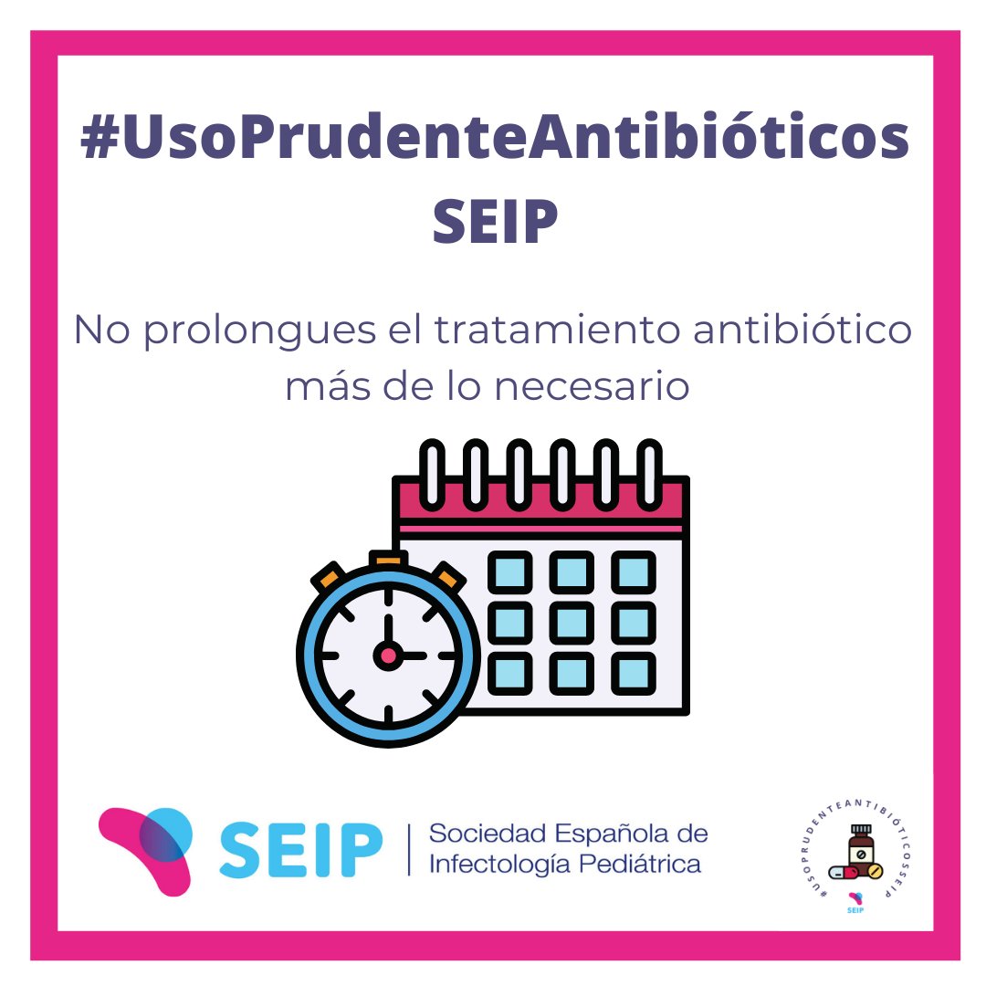 seipweb's tweet photo. #UsoPrudenteAntibióticosSEIP #PROA_SEIP Recuerda No prolongar el tratamiento antibiótico más de lo necesario. Ajústate a las guías y recuerda que #ShorterIsBetter casi siempre. https://t.co/W4pSEzjCQ1 https://t.co/eN0NEYpzRI