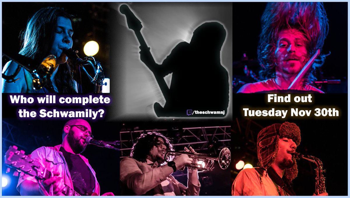 Happy Thanksgiving! The Schwam is super thankful for everyone in the Schwamily! 

This Tuesday, November 30th, we'll be announcing the NEW BASSIST OF THE SCHWAM! 

We'll be going live Tuesday night from twitch.tv/theschwamnj with the news! Can't wait to see you all there!