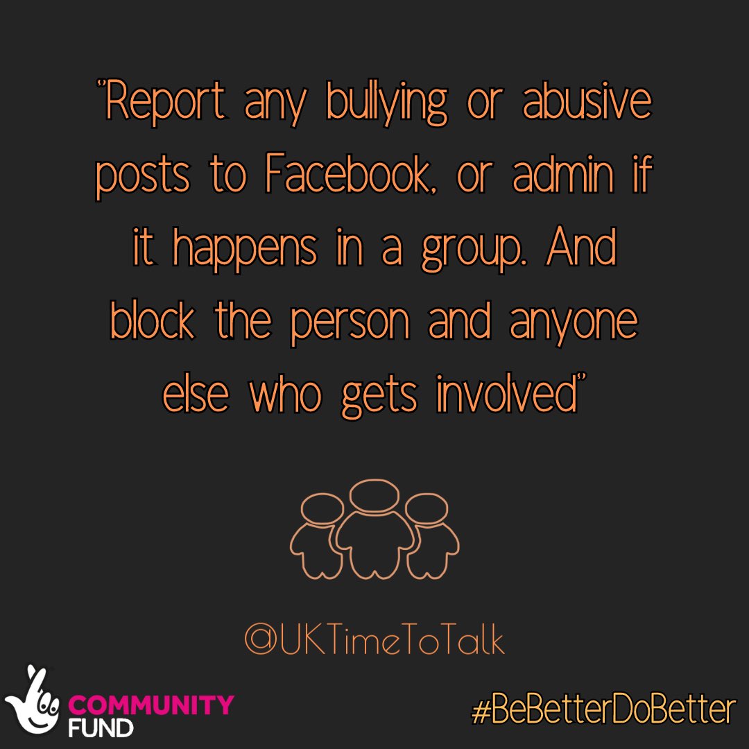 UKTimetoTalk's tweet image. Stay vigilant, if you don’t like something you see or how you have been treated speak up, report it, keep safe 🧡

#onekindword #bullyblock #bebetterdobetter #antibullying #antibullyingweek #awareness #cyberbullying #support #mentalhealth