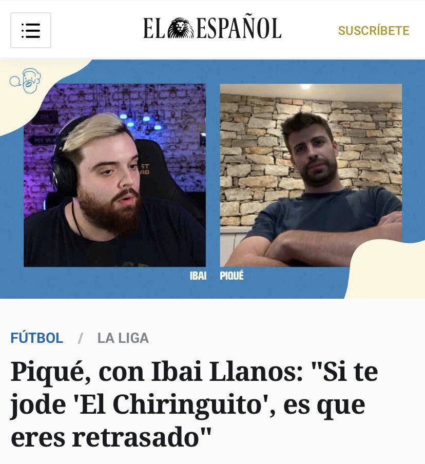 Vídeo: Piqué, con Ibai Llanos: Si te jode 'El Chiringuito', es que eres  retrasado
