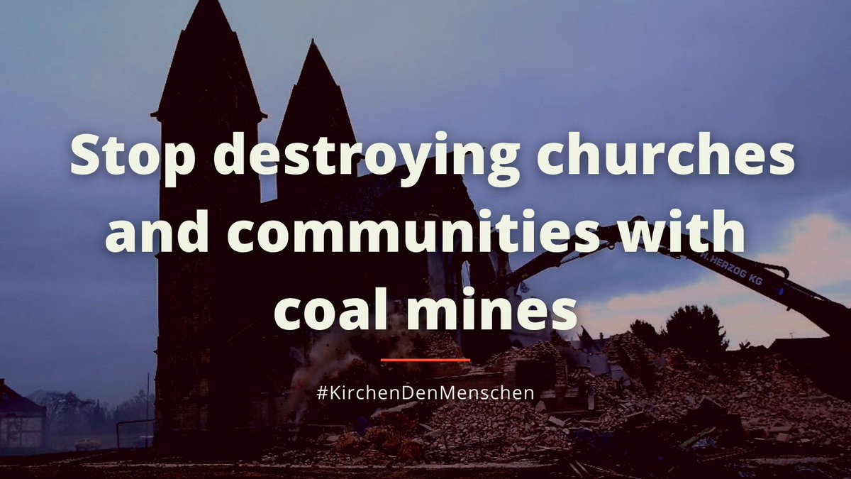 3 Catholic churches in Germany are slated for destruction due to the expansion of the Garzweiler coal mine—in addition to 20 villages the mine already swallowed up. If this coal is mined &amp; burned, it will be impossible for Germany to meet its 1.5°C commitment. #KirchenDenMenschen