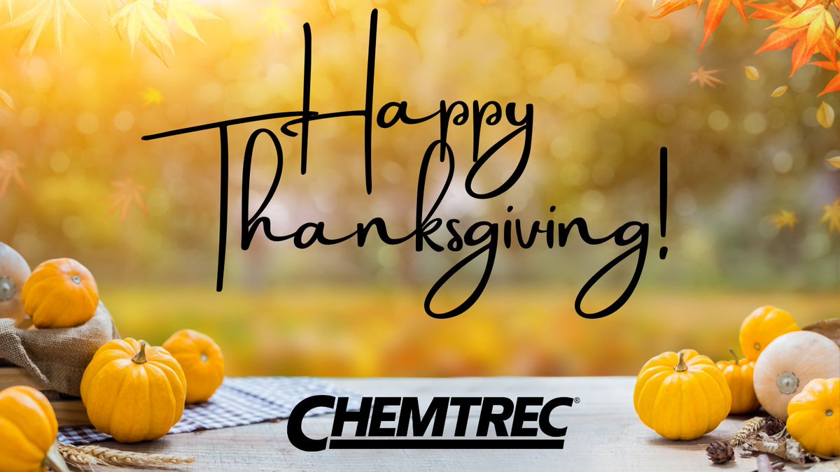 chemtrec's tweet photo. Happy Thanksgiving! We’re #thankful for all of YOU and #50YearsofCHEMTREC! Thank you for making us the world’s leading source of information and emergency incident support for shippers of #hazardousmaterials. https://t.co/TOnV7743E7 https://t.co/DMx0uv7hE8