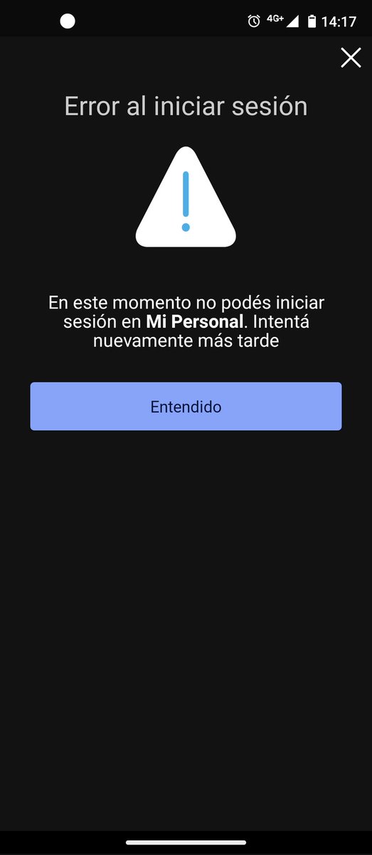 Andrestalarico's tweet photo. @PersonalAr @PersonalFlow_At estoy sin internet en casa y no puedo entrar a la aplicación. https://t.co/U4usjlJHsM