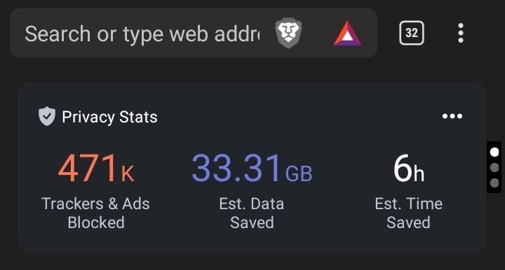 webbieguy's tweet photo. I'm proud to share my stats from my phone browser.
One of the best parts you don't see here?
My phone runs cooler, browser opens faster, and phone battery lasts longer.
On top of all that, I get paid too, soon it will buy me an S7 tablet.
#deletechrome
Use @Brave
#btc https://t.co/KG7e93pYFq