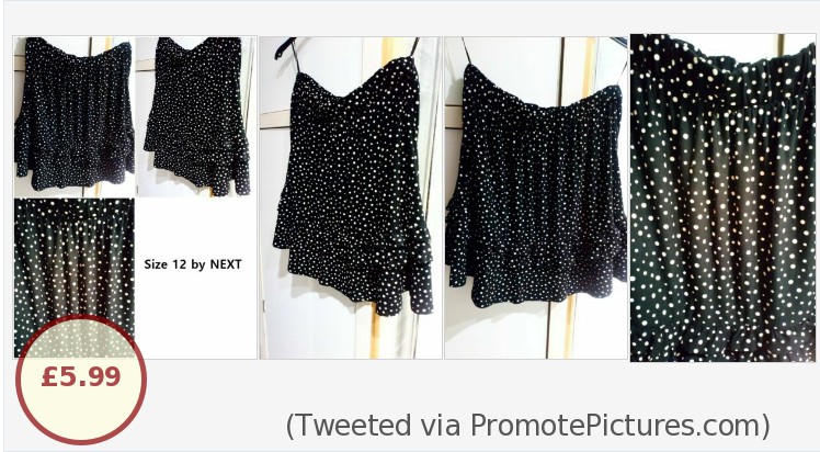 Womens Black Polka Dot Ra-Ra Frilly short skirt Size 12 NEXT | eBay #raraskirt #1980s #polkadots #shopsmall #ukbiz #lancashirert 
ebay.co.uk/itm/3137683556…
(Tweeted via PromotePictures.com)