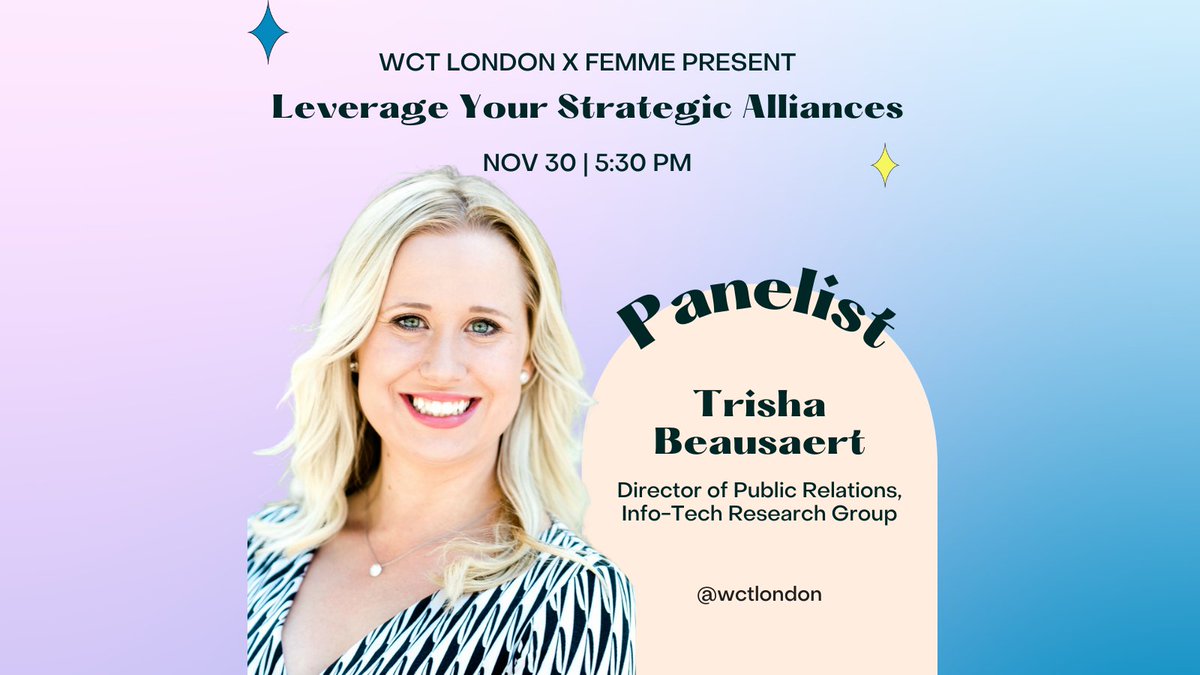 wctlondon's tweet photo. Meet @BeauTrisha, Director of #PublicRelations, @infotechRG. ⚡️ Join WCT &amp; @femmeldn on Nov 30 with a panel of inspiring #femaleleaders &amp; #entrepreneurs to discover the power of collaboration in driving career success. 🔗 Get your free ticket at https://t.co/7DbwN3Ox3J https://t.co/c8V7sb8SIY