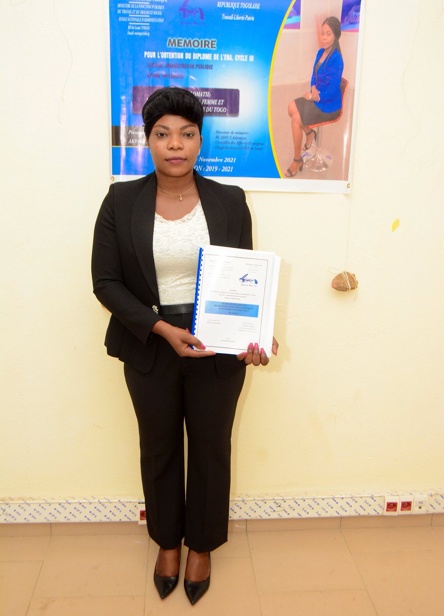 Soutenance de mémoire sur le thème : Genre et diplomatie : représentativité de la femme et dynamisme diplomatique du Togo pour l'obtention du diplôme de l'Ecole Nationale d'Administration (ENA), Cycle III en DIPLOMATIE
