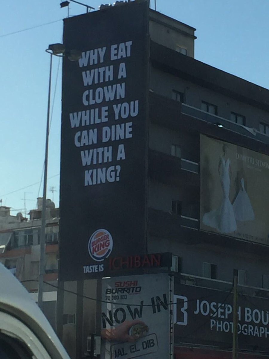 merakethink's tweet photo. Una bonita guerra de marketing…

King vs Clown 

Y tú ¿cuál eres 👑 o 🤡?

#Merakethink #Marketing #BurgerKing #McDonalds https://t.co/Hzy0A02zFu