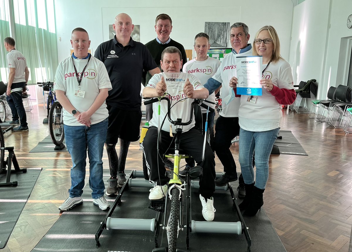 IncludeMeWM's tweet photo. After winning the Modeshift National Sustainable Travel Awards Excellence in Cycling in a collaborative nomination with @MidlandMencapUK @CyclingProjects @TransportForWM It was great to present the award to the people who are delivering the approach. #IncludeMeWM @AllForActivity https://t.co/LHc6OsPPM9