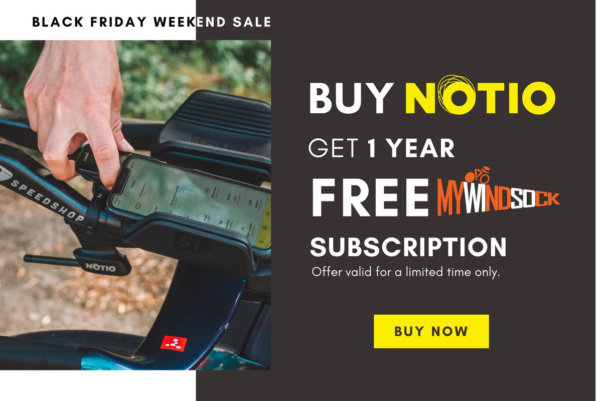 This Black Friday, shop with a tailwind!
 
Buy a Notio and get a FREE one-year subscription to <a href="/myWindsock/">myWindsock</a> !
 
Buy now 👉 notio.ai
 
#FreeSpeed