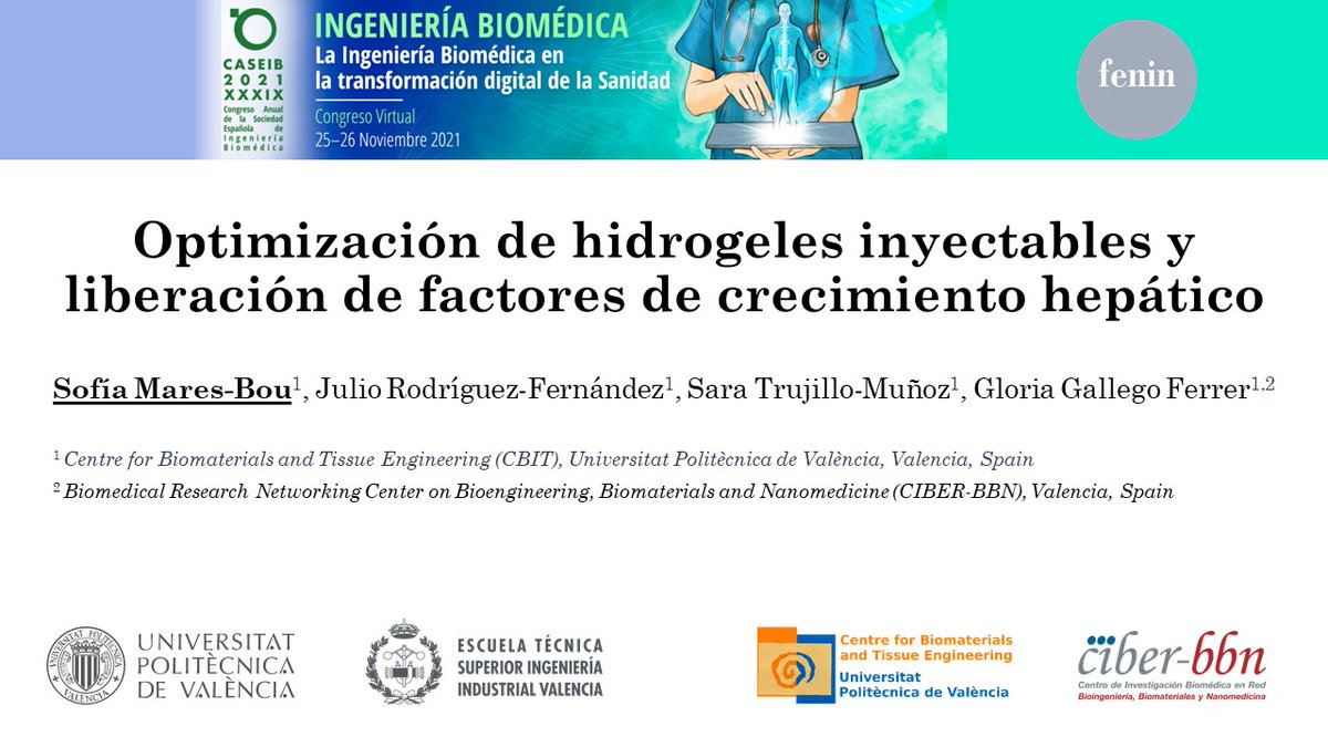 SMaresBou's tweet photo. Hoy he tenido el privilegio de presentar mi TFG realizado en el @CBIT_upv en el XXXIX @CASEIB2021 por los premios @fenin_es junto con ingenieros biomédicos de toda España. Gracias por darle voz a las nuevas generaciones y en especial a mis mentores por esta increíble oportunidad. https://t.co/4RJk8O02Dv