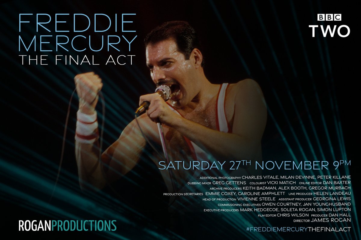 WATCH extraordinary story of Freddie Mercury’s battle with AIDS &amp; the ground-breaking tribute concert <a href="/QueenWillRock/">Queen</a> staged in his memory after he died. Freddie Mercury: The Final Act, Sat 27 Nov 9pm BBC2. I'm interviewed briefly. Directed by <a href="/J_Rogan1/">James Rogan</a> #freddiemercurythefinalact