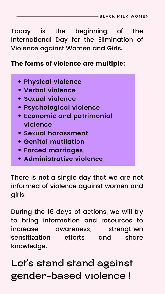 The forms of violence are multiple #16Days #Internationaldayagainstviolenceagainstwomen