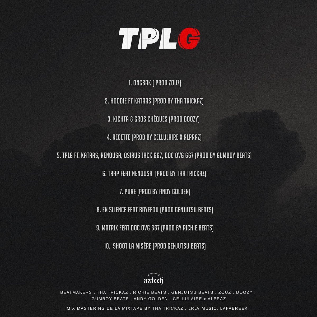 PREMIÈRE MIXTAPE « TPLG » SERA DISPONIBLE SUR TOUTES LES PLATEFORMES LE 1er DÉCEMBRE À MINUIT ET CE SERA MON ANNIVERSAIRE EN PLUS LA MIFF 😌 JE COMPTE SUR VOUS POUR STREAMER SA FORT 💪🏾 MERCI À @aztechsupreme POUR LA COVER ET TRACKLIST ET À TOUS CEUX QUI ONT PARTICIPÉ AU PROJET❤️