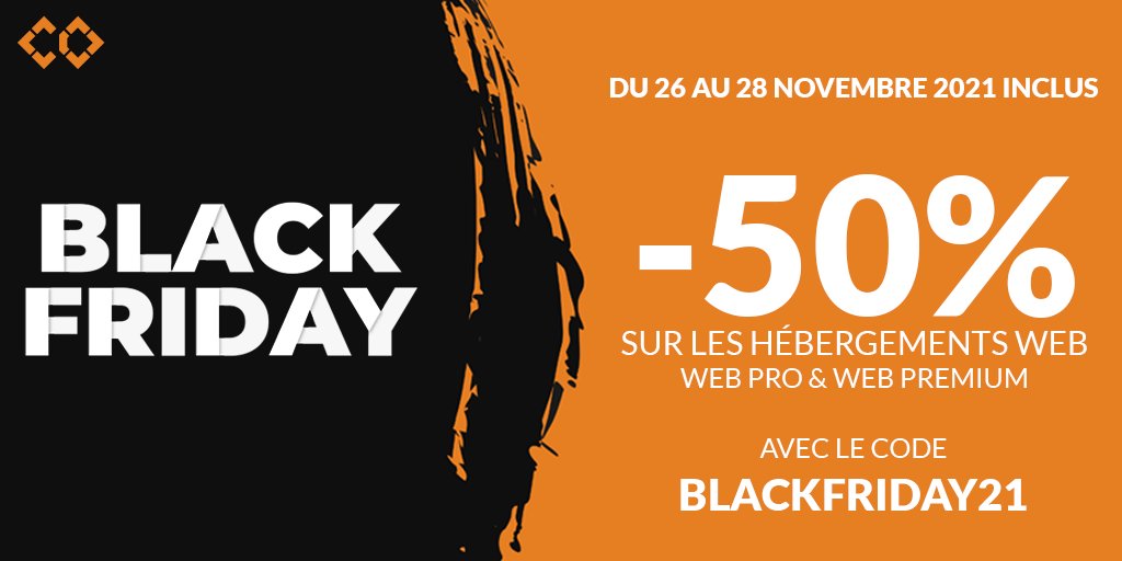 ⚫️ #BLACKFRIDAY ⚫️

-50% sur les hébergements WEB PRO &amp; WEB PREMIUM jusqu'au 28/11 inclus avec le code BLACKFRIDAY21

👉🏼 cloudfordream.com/web/web.php

#Web #Hosting #Plesk