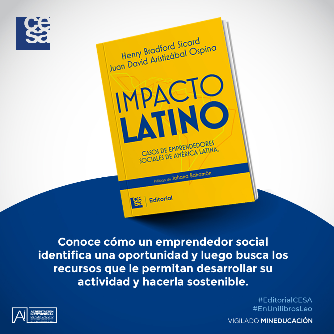 CESA_edu's tweet photo. Los emprendedores sociales identifican una necesidad, buscan recursos y cambian la vida de comunidades.
El libro #ImpactoLatino evidencia 15 emprendimientos sociales que están transformando América Latina. Conoce más aquí https://t.co/Q8NGZYUI0X
#EditorialCESA #EnUnilibrosLeo https://t.co/TzIJNeuzsr