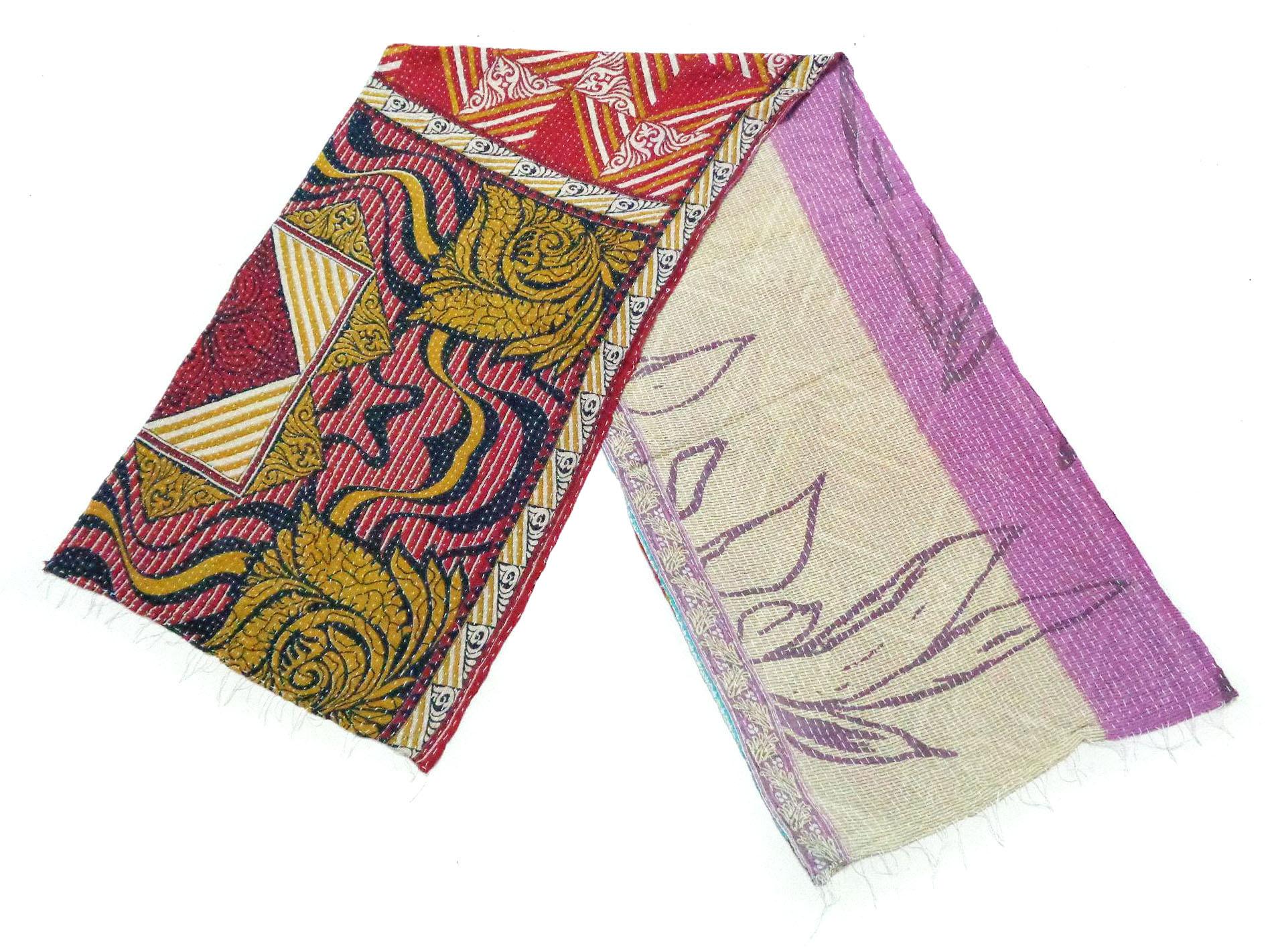 Cotton Vintage Kantha Scarf Antique Sew Long Reversible Scarf Hijab Scarves SK72