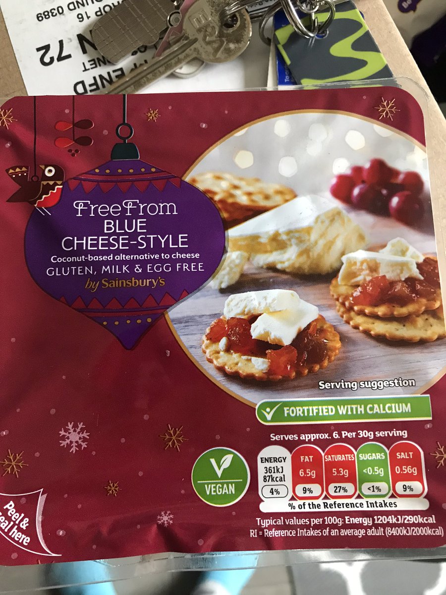sunbeam_tiny's tweet photo. @sainsburys #confused #had1job bought this vegan blue cheese yesterday only to find the contents of pack was actually Wensleydale style with cranberries 😔 😕 https://t.co/EA3TBdZxuV