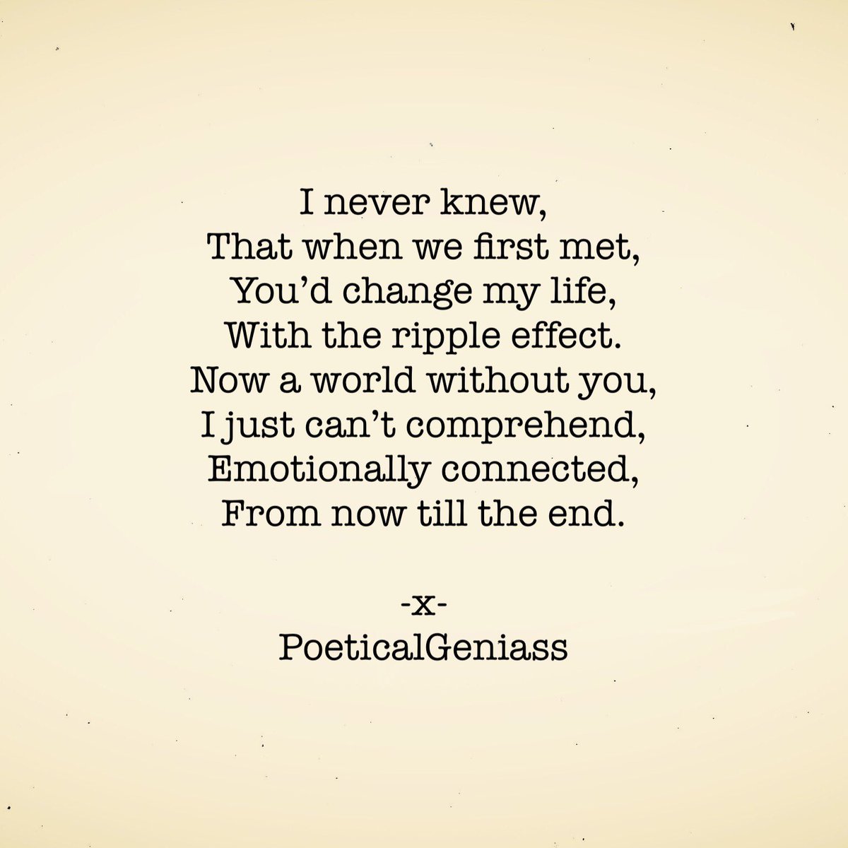 PoeticalGeniass's tweet photo. Ripple Effect 💙

#rippleeffect #poetry #poetrycommunity #lovepoetry #poeticalgeniass #poet #poetrytwitter #poetrylovers #micropoetry https://t.co/c4t2PIYy27