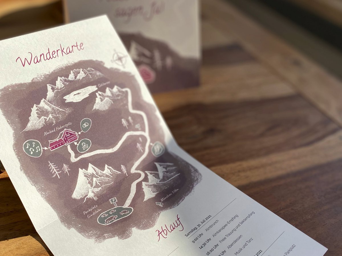 uhlenblog's tweet image. Eine #wanderkarte als #hochzeitseinladung. Die Route zur Alm die erste Aufgabe für die Gäste.

#illustration #hochzeit #einladungskarte #heiraten #wanderung #bergliebe #heirat