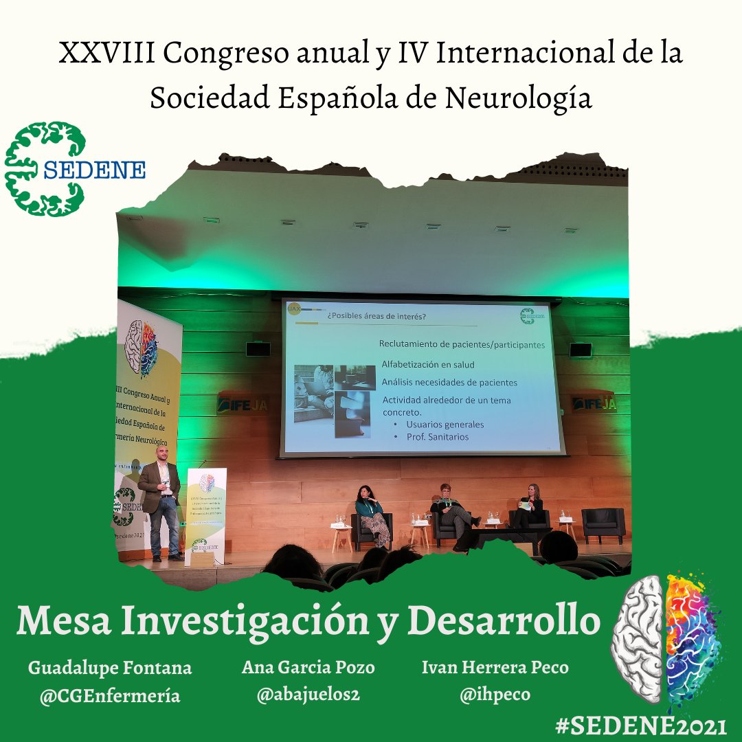 sedenered's tweet photo. Hoy en el congreso #sedene2021 hemos tenido una mesa más que interesante para las enfermeras no solo de Neurología sino para cualquier Enfermera.

Nuestros ponentes nos han hablado sobre investigación y social media.
Gracias Guadalupe Fontana, @ihpeco y @abajuelos2 

#neurored https://t.co/GOVgQOA1Lr