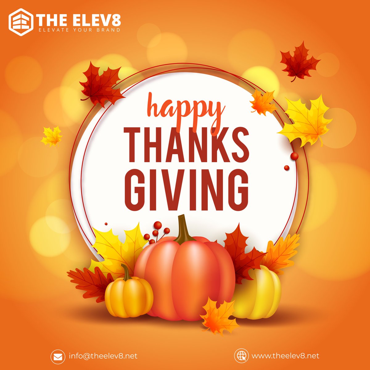 HAPPY THANKS GIVING from the Team The Elev8

Start your Journey with The Elev8, Talk to us today: bit.ly/3cymi8