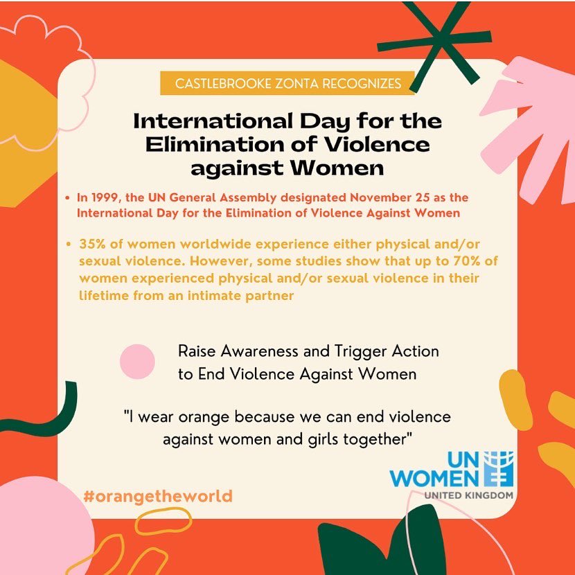 Zonta_CSS's tweet photo. #castlebrookezonta #InternationalDayfortheEliminationofViolenceAgainstWomen https://t.co/T2owrPDKiN