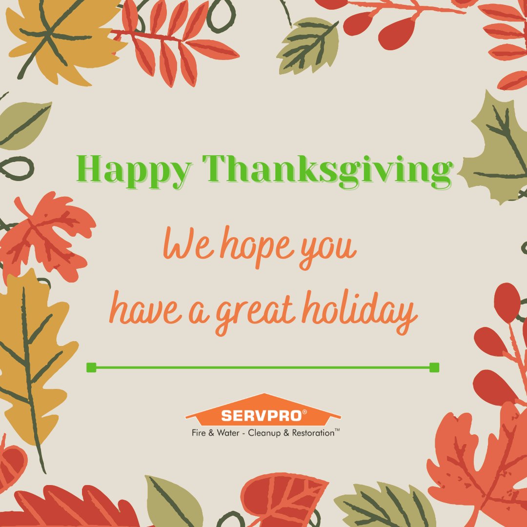 Be grateful, be blessed, Happy Thanksgiving from Servpro team 🦃🍂👨‍👩‍👧‍👦⁠