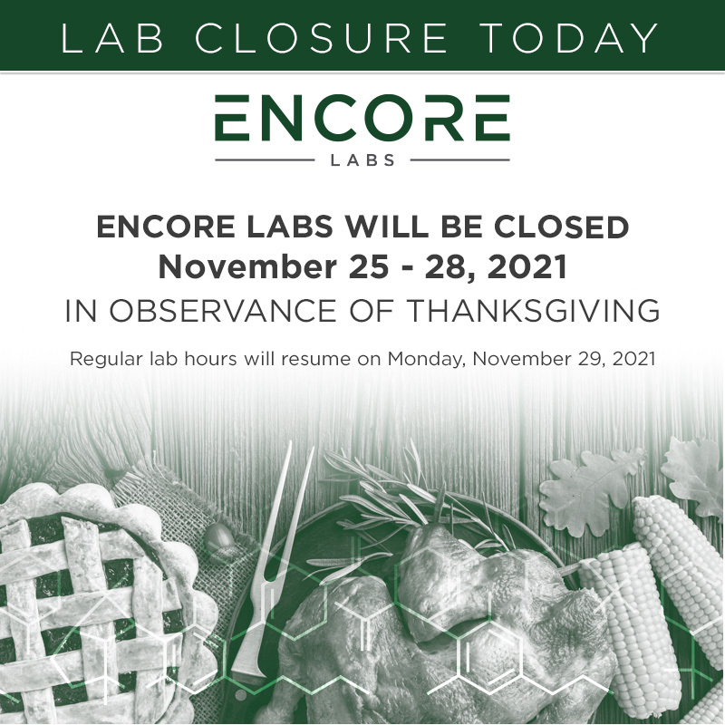 LabsEncore's tweet photo. Happy Thanksgiving from the Encore Team! We are thankful for all of you trusting us as your favorite lab for safe, clean cannabis 🙏🦃
.
.
.
#testedbyencorelabs #thanksgiving2021 #cannabis #labtesting #safety #thanksgiving #turkeyday https://t.co/h3YD6feACx