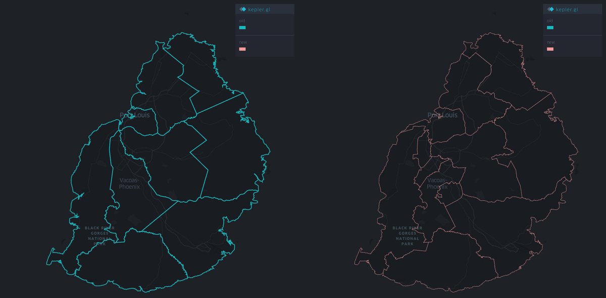 GISCAN_LTD's tweet photo. #30DayMapChallenge Day 25: Interactive map

Old vs New District Council boundaries in #Mauritius

Link to interactive map => https://t.co/zsgcGu6DXe

#Indian #Ocean https://t.co/ZWVPawdIdl