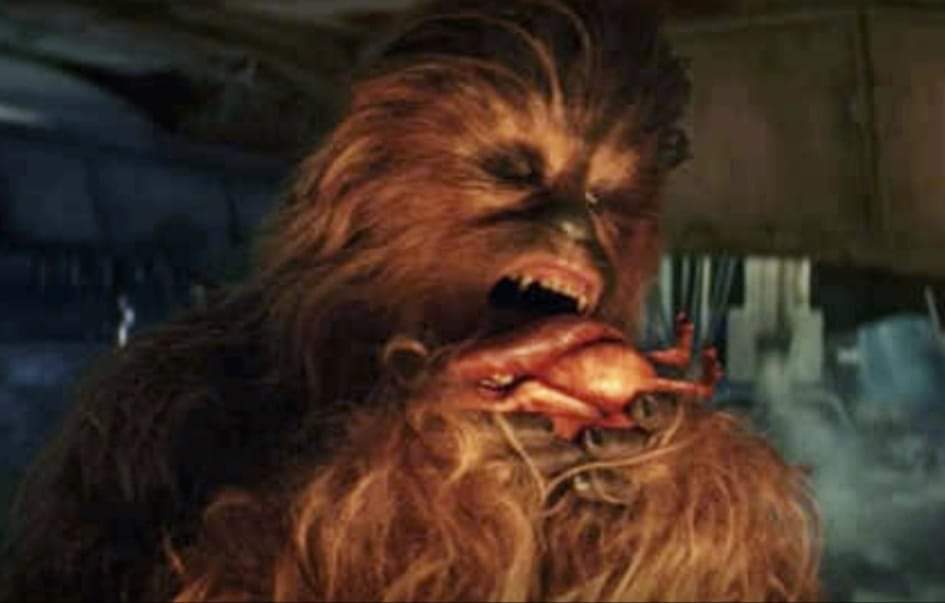Chewbacca chews on a little porg upon this Thanksgiving. #HappyThanksgiving 
Photograph courtesy of the Peter Mayhew foundation. https://t.co/TgfGTx6GEo