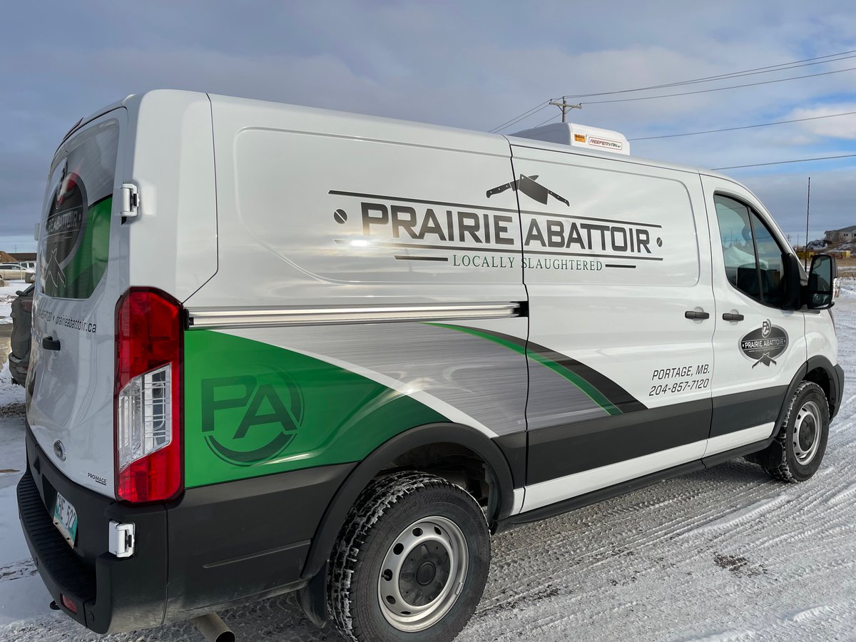 ProimageSigns1's tweet image. another one for the @prairieabattoir.ca fleet  #fleetgraphics #arlonSLX+
