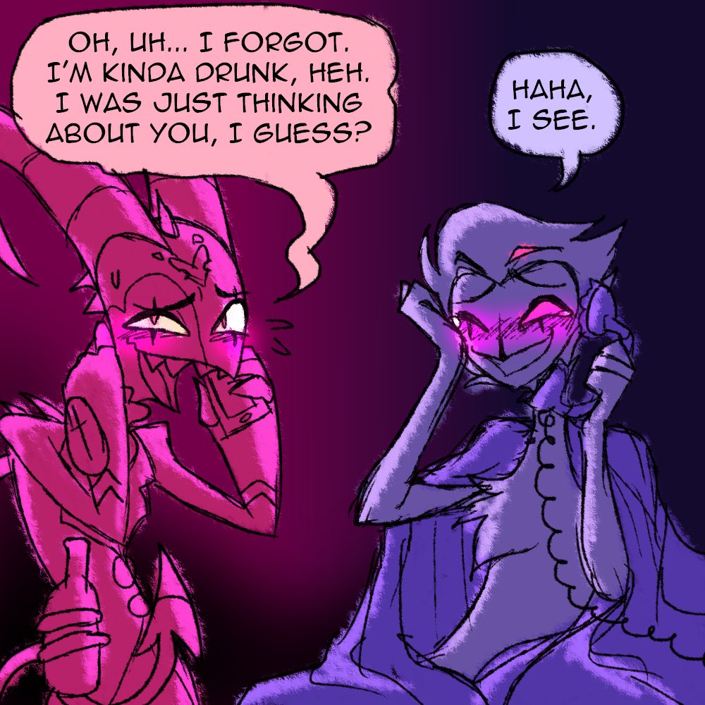 fuzziiwuzzii_'s tweet photo. 💜Blitzy is calling💜
Messy fluffy #stolitz comic based off their recent posts because I need it 
(1/2)
#HelluvaBoss #HelluvaBossFanArt #Blitzo #Stolas  #Millie #Moxxie https://t.co/YdzUzR7cyt