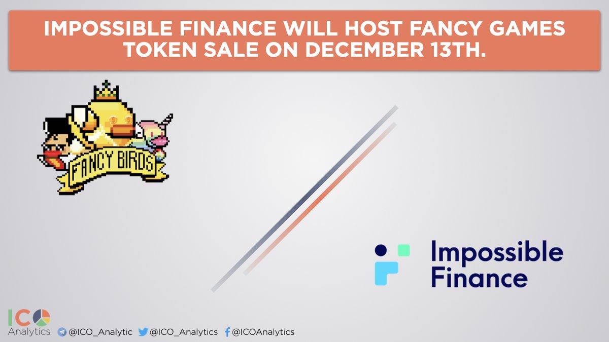 ICO_Analytics's tweet photo. _ @impossible_ will host @Fancybirdsio token sale on Dec 13. $325K worth of $FNX tokens to be sold during this round at $50M fully diluted valuation. Lockup: 100% unlocked 3 month after the listing. Sale format: proportional among $IDIA token stakers.
https://t.co/yBiXxK8lGw https://t.co/TL9Cu5jAW2