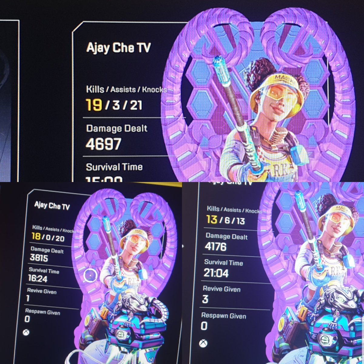 AjayCheTV's tweet photo. 3 consecutive games in a row 50 kills 👌
#apexlegends #apexlegendsxbox #apexlegendscommunity #battleroyale #apexchampion #apexconsole #twitch #twitchstreamer #lifelineapexlegends #lifeline https://t.co/2kqAcQAMoA