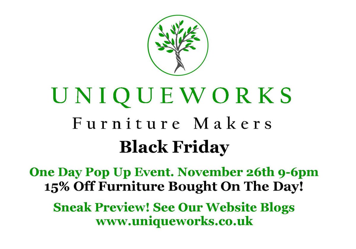 UniqueworksLtd's tweet photo. Here's a video Preview of our Uniqueworks Handmade Furniture  Black Friday Event https://t.co/Yw13GAZXpg via @YouTube https://t.co/ElO2WHg1of