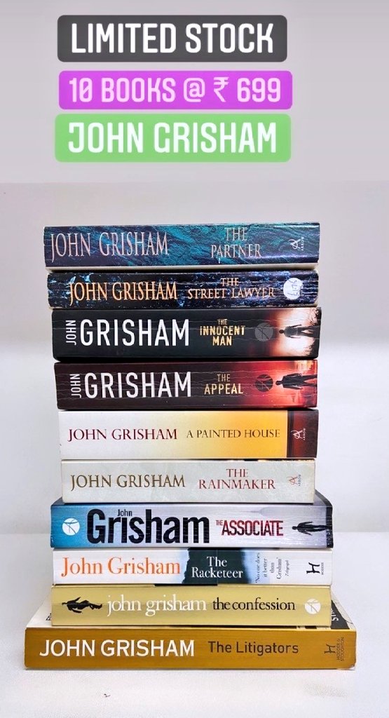 PadhegaIndia_'s tweet photo. This is us trying to make your Thursday night more eventful. What more? You can buy all the 3 bookset together (i.e. 29 books) for just ₹1999. Limited time offer. DM to get going. #JohnGrisham #JodiPicoult #JamesPatterson #books #BookTwitter #book #PadhegaIndia #MidnightDeal💙❤️ https://t.co/TmHOSO9qmS