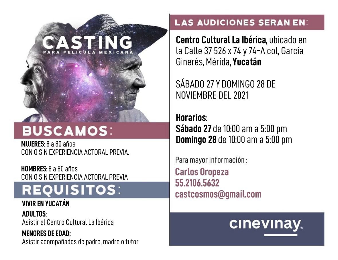 cinevinay's tweet photo. 🗣 Casting abierto para largometraje mexicano en Mérida, Yucatán este fin de semana. Más detalles 👇👇👇 https://t.co/3EC0Eoq8hz
