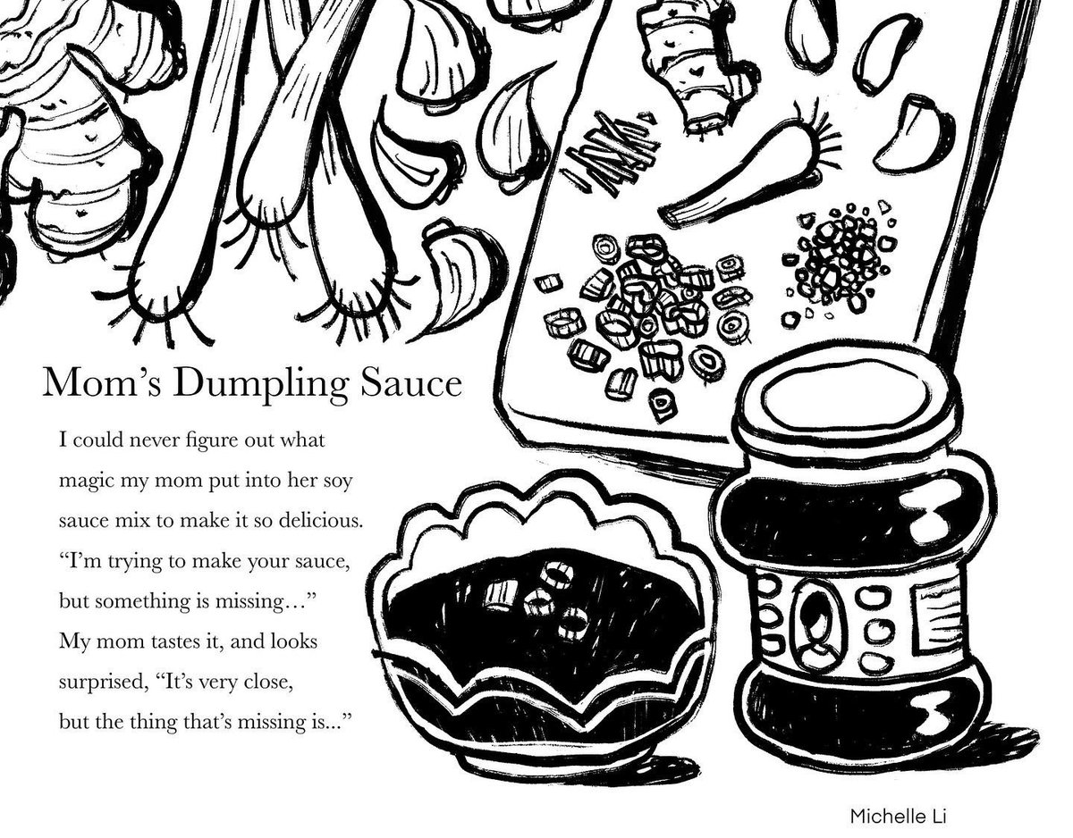 excited to show a sneak peak of my book illustration,
"A Wok Through My Kitchen" 🥢🥮🧧
about my childhood memories of cooking chinese food with my grandparents. Food and cooking has helped me maintain my connection to the part of myself I don't want to lose; my Chinese roots 