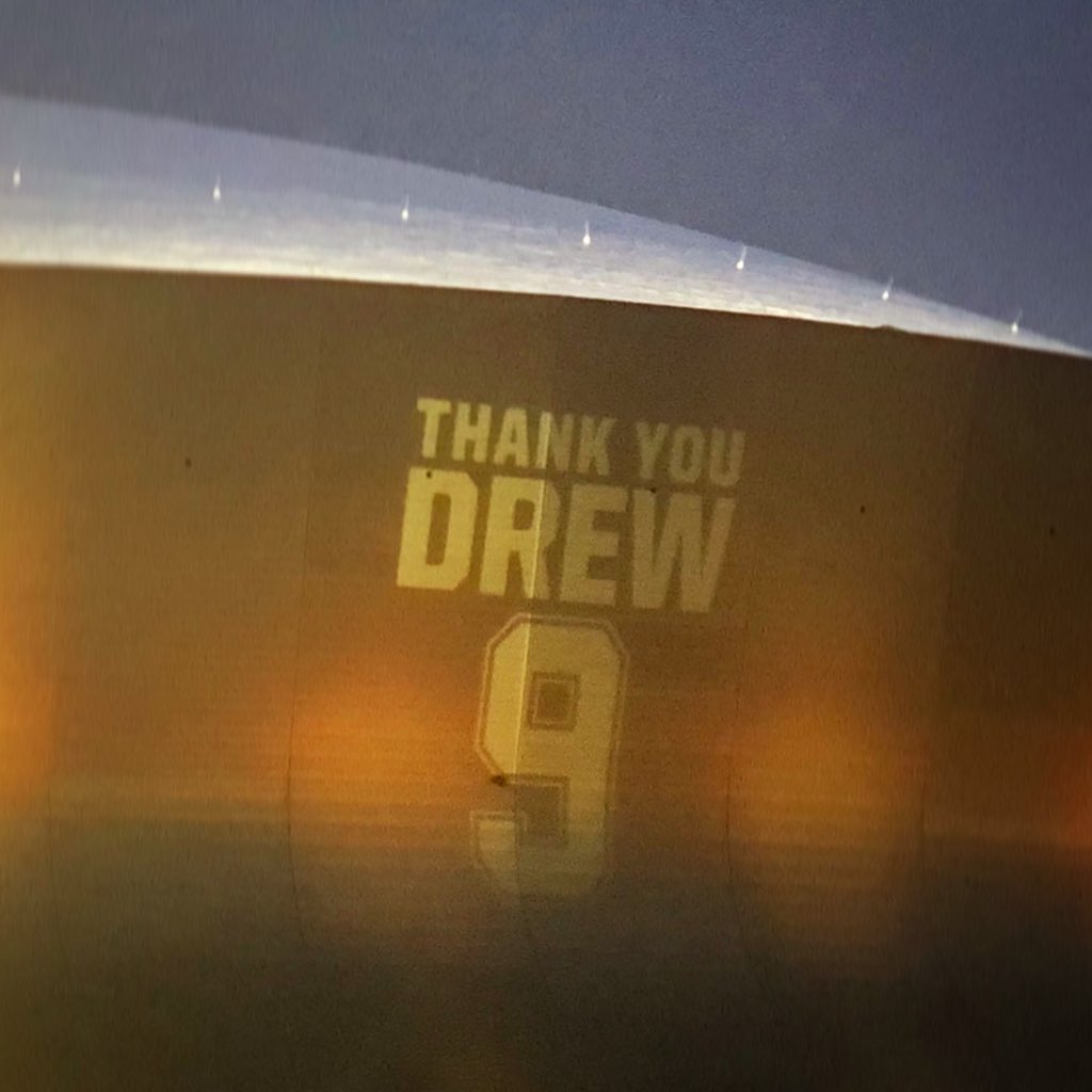 tyscheuermann's tweet photo. Drew Dat. ⚜️#ThanksDrew #saintsgameday https://t.co/grQdP9TDz4