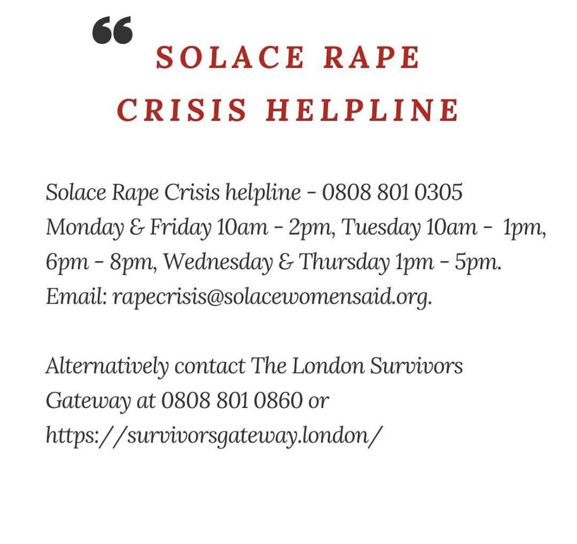 XiishodHealth's tweet photo. Support services @SolaceWomensAid 

#endviolenceagainstwomen https://t.co/7fUdT5uovD