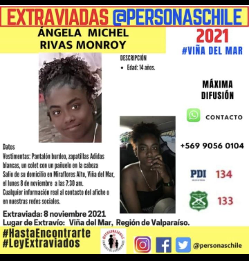 aruarianmoon's tweet photo. Por fa me podrían ayudar a difundir? Su familia lleva casi 3 semanas sin saber de ella. Alumna del Guillermo Rivera. Gracias x su RT #Viña @Personaschile https://t.co/rgRYgOlLQQ