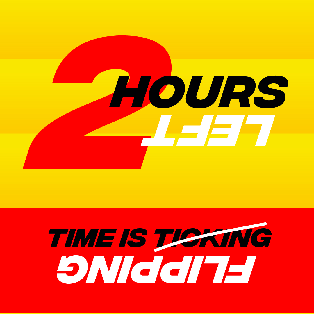 Time is flipping!! ⏰ 2 hours left until our live auction event!!