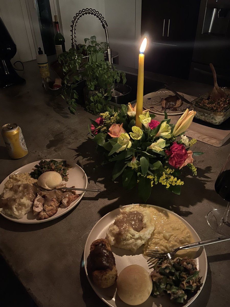 ChristineSidney's tweet photo. Cole and I’s first thanksgiving away from family, he kissed me and said “I love the shit out of you idiot” 🥰 https://t.co/Pq3trXGicK