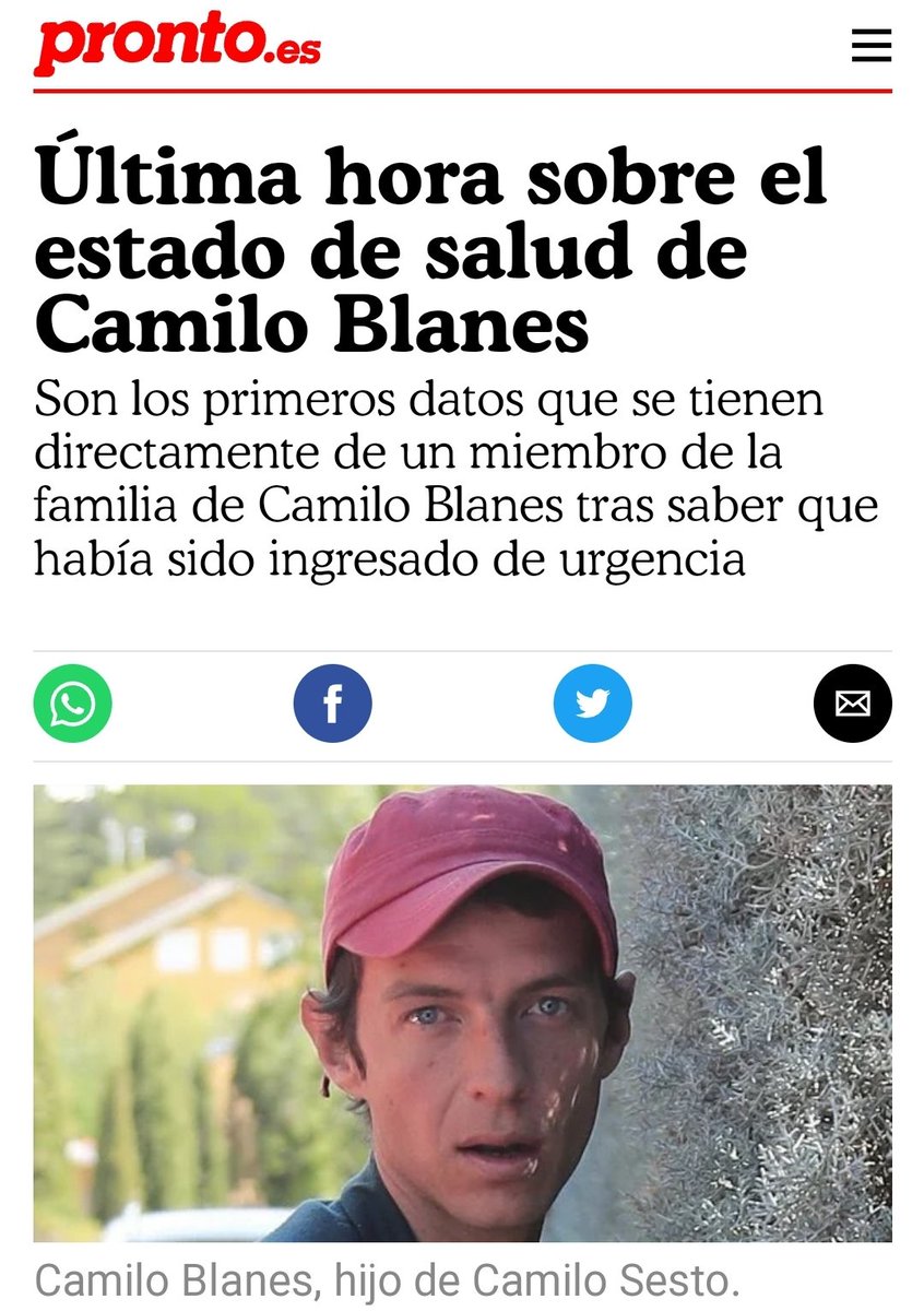 CamiloBlanesFMX's tweet photo. Camilo Blanes internado de urgencia en hospital de Madrid x neumonía, después de accidente en bicicleta y pasar tiempo en frío sin poder moverse. Su madre, está a su lado e informa q su hijo evoluciona favorablemente, tiene q estar varios días en hospital y se encuentra en planta https://t.co/G2Pmt3DO9E