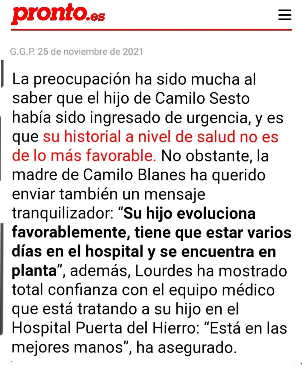 CamiloBlanesFMX's tweet photo. Camilo Blanes internado de urgencia en hospital de Madrid x neumonía, después de accidente en bicicleta y pasar tiempo en frío sin poder moverse. Su madre, está a su lado e informa q su hijo evoluciona favorablemente, tiene q estar varios días en hospital y se encuentra en planta https://t.co/G2Pmt3DO9E