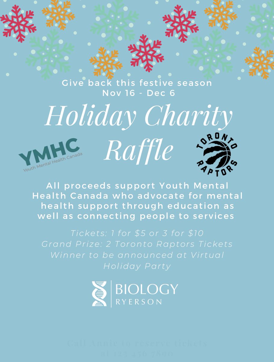 TMUbiology's tweet photo. Support Youth Mental Health Canada and be entered to win Raptors vs Magic tickets! https://t.co/QeX3jzlXoH https://t.co/OijGCleOz3