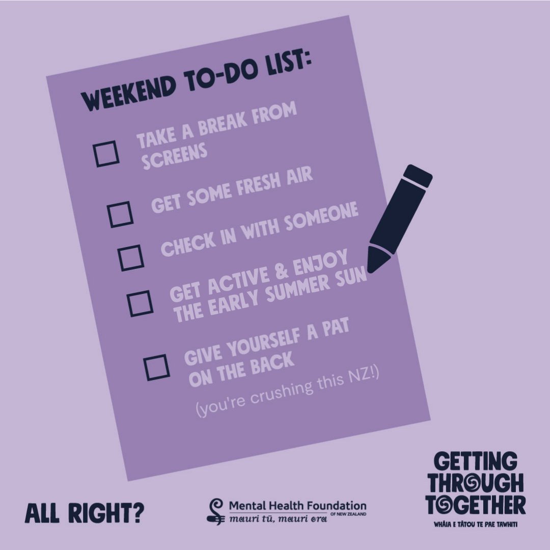 Not that you need reminding, but Aotearoa - summer is almost here! Check out this little weekend wellbeing list with a couple simple things to help boost your mood on Saturday and Sunday 💜